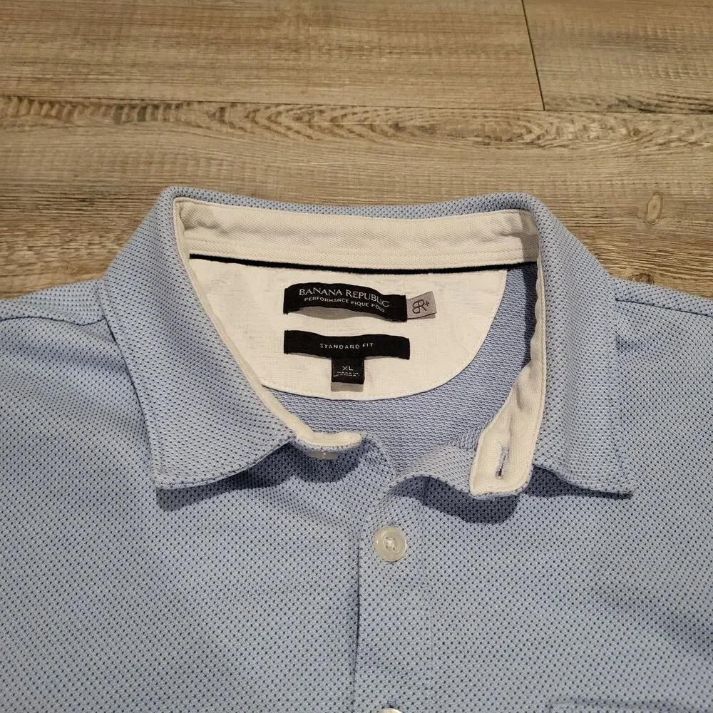 Banana Republic Performance Pique Standard Fit Short Sleeve Polo Shirt Mens XL